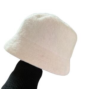 GAP Y2K Olefin Rabbit Hair Wool Blend Bucket Hat Cap Preppy Pink Medium Large